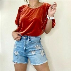 Madewell Rust Orange Butterfly Velvet XS